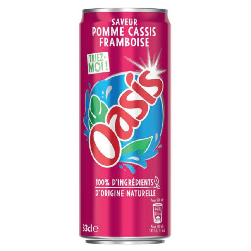Oasis Pomme-Cassis-Framboise 33 cl - 24 canettes